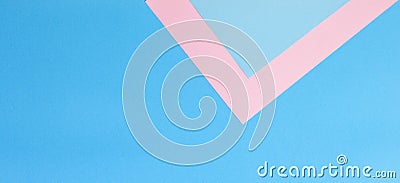 Color papers geometry flat composition background with pink and blue tones Stock Photo