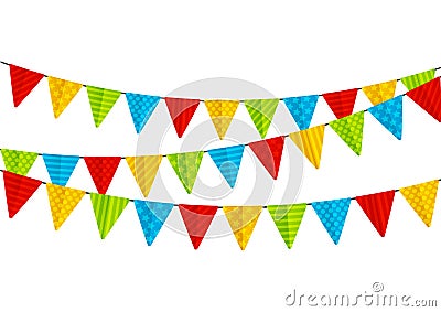 Color party flags isolated Vector Illustration