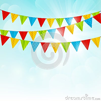 Color party flags Vector Illustration