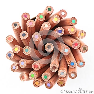 Color Pencil In Cup Stock Photo