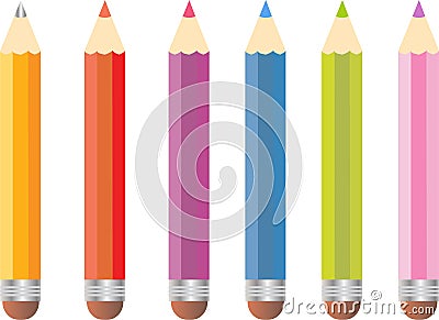 Color pencil set Vector Illustration