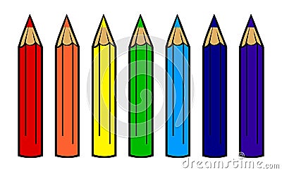 Color pencil vector illustration,Rainbow pencil.Crayons vector Vector Illustration