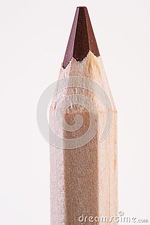 brown color pencil vertically. macro Stock Photo