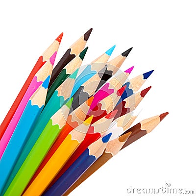 Color pencils as a bunch Stock Photo