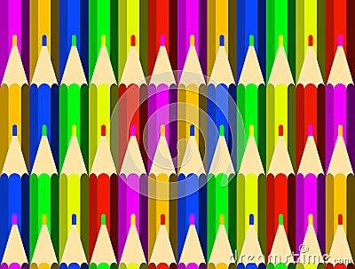 Color pencils background. Seamless pattern. Drawing, creativity, school Stock Photo