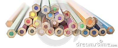 Color pencils from behind Stock Photo