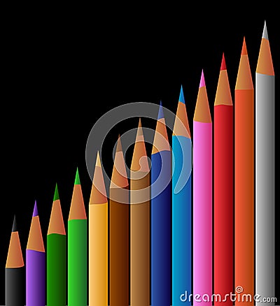 Color pencils in black background Stock Photo