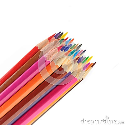 Color pencils bunch isolated Stock Photo
