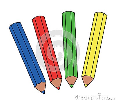 Color pencils clip art illustration vector Vector Illustration