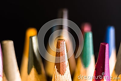 Color Pencils. Colored Pencils Background. Crayons Close Up Stock Photo