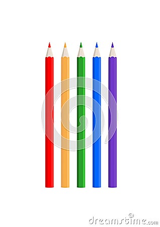 Color pencils - five different types Stock Photo