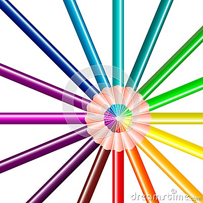 Color pencils in the form of a circle Vector Illustration