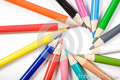 Color Pencils isolated on white Stock Photo