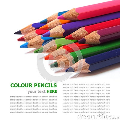 Color pencils isolated on white Stock Photo
