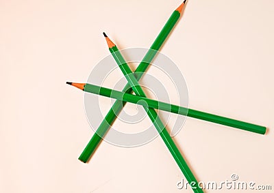 Color pencils pile on white background with copy space for text. Happiness art education in childrens wallpaper Stock Photo