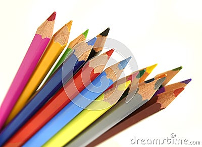 Color pencils setup Stock Photo