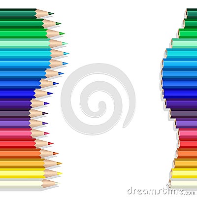 Color pencils wave Vector Illustration