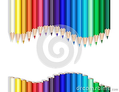 Color pencils wave Vector Illustration