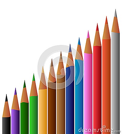 Color pencils in white background Stock Photo