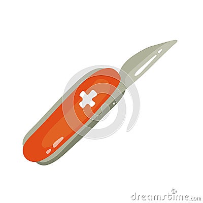 Penknife Flat Icon Vector Illustration