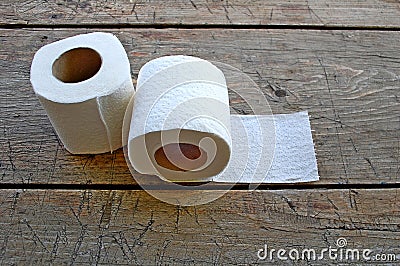 Photography of a two rolls of toilet paper Stock Photo