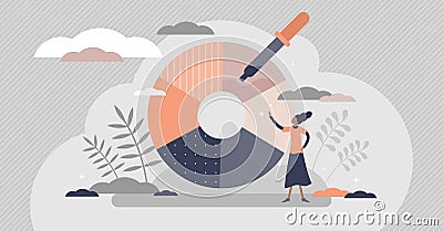 Color picker for designers paint and ink selection flat tiny person concept Vector Illustration