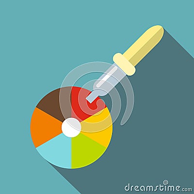 Color picker pipette icon, flat style Vector Illustration