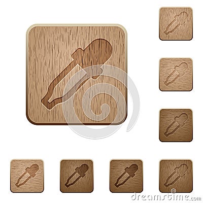 Color picker wooden buttons Stock Photo