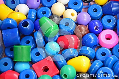 Color plastic beads Stock Photo