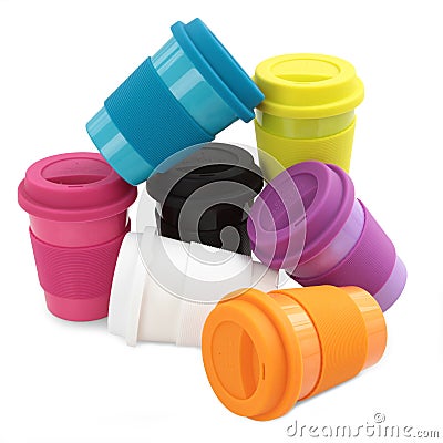 Color plastic cup Stock Photo