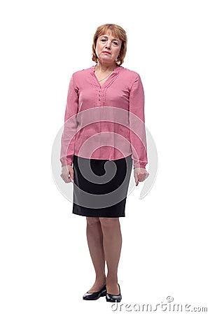 A color portrait photo of a pensive and depressed looking mature woman Stock Photo