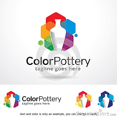 Color Pottery Logo Template Design Vector Vector Illustration