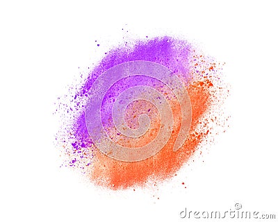 Color powder explosion isolated on black Stock Photo