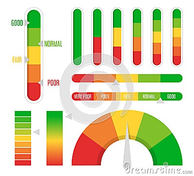 Color progress, level indicator set vector isolated Stock Photo