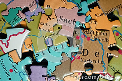 Color puzzle country world geography part map abstraction Stock Photo