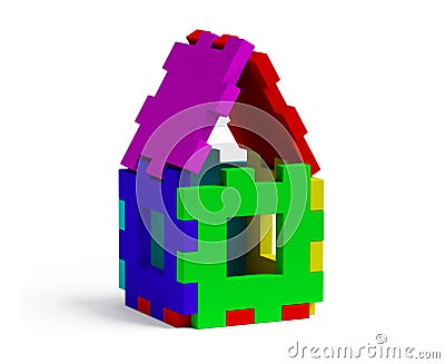 Color puzzle home Stock Photo