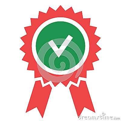 Color quality mark. Approved or certified icon in a flat design. Vector Illustration