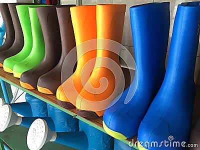 Color rain boots Stock Photo