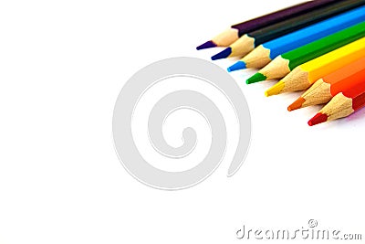 Color pensil in white background Stock Photo