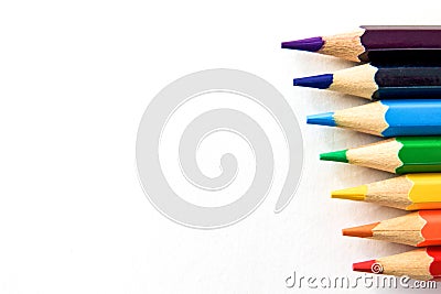 Color pensil in white background Stock Photo