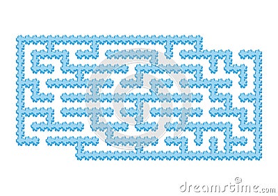 Color rectangular maze. Blue winter ice in cartoon style. Game for kids. Puzzle for children. Labyrinth conundrum. Flat vector Vector Illustration