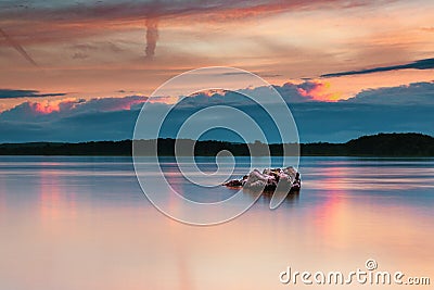 Color reflection over the river Stock Photo