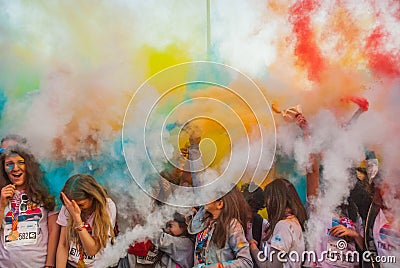 Color Run Bucharest 2017 Editorial Stock Photo