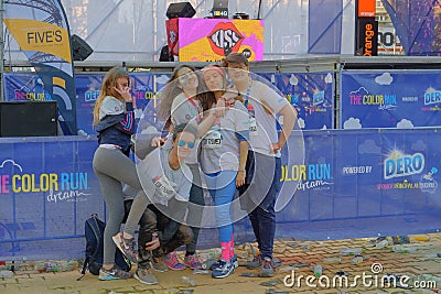 The Color Run 2017 in Bucharest, Romania. Editorial Stock Photo