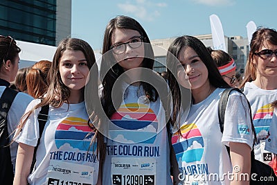 The Color Run 2017 in Bucharest, Romania. Editorial Stock Photo