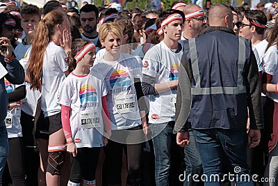 The Color Run 2017 in Bucharest, Romania. Editorial Stock Photo