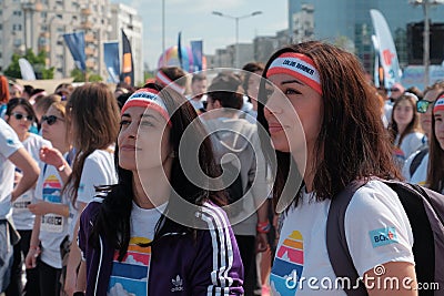 The Color Run 2017 in Bucharest, Romania. Editorial Stock Photo