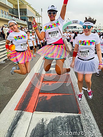 Color Run 2015 mixt Team winners Editorial Stock Photo