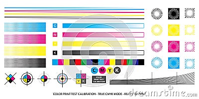 Color mixing scheme or color print test calibration concept. Stock Photo