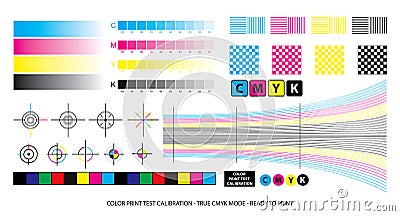 Color mixing scheme or color print test calibration concept. Stock Photo